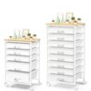 Rolling Carts:Rolling Carts With 5 Drawers+Rolling Cart With 8 Drawers, White