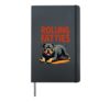 Rolling Fatties Cute Funny Fat Dog Design for Men Women Kids Hardcover Journal, Black