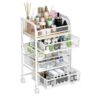 Rolling Storage Cart with Drawers, 4-Tier Metal Utility Organizer Cart