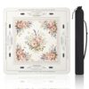 RollTray Mahjong Mat for Table, 31.5 x 31.5 Inch American Mahjong Mat with Printed Rules, Non-Slip Noise-Reducing Rubber Game Mat with Carrying Bag, Pink Floral