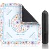 Ronviiz Floral Mahjong Mat (31.5” x 31.5”) with Black Carrying Bag, Anti-Slip, Noise-Reducing Mahjong Rubber Mat for Mahjong/Poker/Board Games/Card Games/Dominoes（Blue）