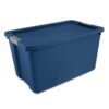 ROOK UNLIMITED 34 Gallon Latch Tote Stackable Storage Bin, Blue