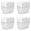 ROOK UNLIMITED Set of (10) Small Storage Bin, 6 Quart Clear Plastic Storage Container with Snap-On Lid, White, 4 Pack