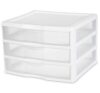 ROOK UNLIMITED Wide 3 Drawer Countertop Storage Unit, White