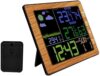 Room Thermometer Wood Grain Weather Station Barometer Thermometer Hygrometer Wireless Sensor LCD Display Weather Forecast Digital Alarm Clock