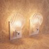 Ropoloogy 2 Pcs Coastal Night Light LED Night Lighting Plug into Wall with Light Sensor Sea Bathroom Decor Ocean Glass Rotating Nightlights White Soft Lighting for Home Hallway Bedroom (Seashell)