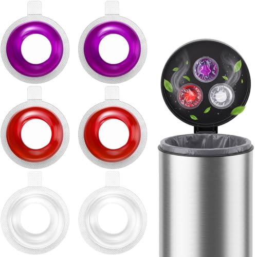 Ropoloogy 6 Pack Trash Can Deodorizer Pod Kit, Floral Scented Adhesive Pod, 30 Days Long Lasting Odor Control, Plant Based Odor Eliminator for Kitchen Can, Bathroom, Closet & Diaper Pail
