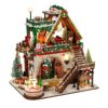 Roroom DIY Miniature House Kit, Snowy Christmas Lodge Dollhouse Kit