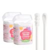 Rosefish 200PCS Cotton Swabs Double Side Spiral & Ear Disposable Spoon Tip Ear Swabs Soft Safe for Baby, Adult Ear Cleaning & Navel Care（2 Box)