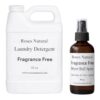 Roses Natural Laundry Essentials Bundle, Plant-Based Laundry Detergent + Dryer Ball Spray, Reduces Static & Odor, Long-Lasting Freshness, 32 oz Detergent + 4 oz Spray (Fragrance-Free)