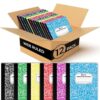 Rosmonde 12 Pack Bulk Composition Notebook Wide Ruled, Assorted Colors