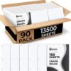 Rosmonde 13500 Sheets Graph Paper Bulk, 90 Pack, Bulk Grid Paper, 4x4, 8" x 10.5", Bulk Loose Leaf Paper, Thick Graphing Paper, Fights Ink Bleed, 3 Hole Punched, Quad Ruled Sheets, Bulk School Supply