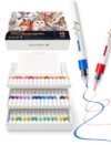 ROSYMENG 48 Colors Acrylic Paint Markers, Precision Detailing & High Opacity: 0.5–2mm Flexible Brush Tips for Fine Outlining, Detailed Painting, Journaling, Rock, Ceramic and Adult Coloring Books