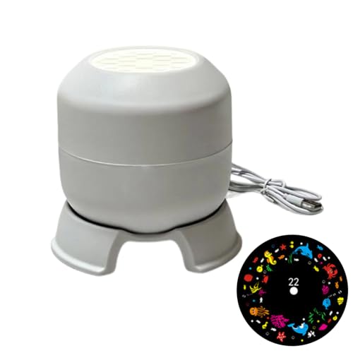 Rotating Projection Lamp Ocean Wave Projector Light Dynamic Water Ripple Nightlight with Adjustable Brightness Multi-Angle Base Compact Design for Bedroom Decor 9.7cm Direct Power B