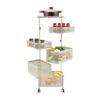 Rotating Storage Shelf Cart, Kitchen Storage Basket Rack