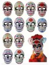 RoundFunny 6/12 Pcs Day of The Dead Masks for Adult Halloween Floral Sugar Skull Full Face Masks for Mexican Masquerade Party (12 Pcs)