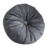 Round Velvet Throw Pillow 13.7 Inch Solid Color Pumpkin Pleated Design with Center Button Soft Plush Decorative Floor Cushion for Sofa Couch Bed Chair Car