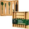 ROYAL CRAFT WOOD Luxury Bamboo Kitchen Drawer Organizer - Silverware and Utensil Organizer, 9 and 5 Slot