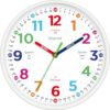 Roymnie Wall Clock for Kids Learning to Tell Time Non Ticking Battery Operated Kids Teaching Clock Small Teaching Time Clock Decorative for Kids Room Classroom School (8 Inch)
