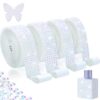 ROYTOER White Rhinestone Ribbon Roll 4/5/6/8 Row Jelly Crystal Trim Sticker