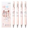 ROZRITX 4 Pcs Cute Cat Pens Cartoon Retractable Pens 0.5mm Black Ink Writing Pen Kawaii Kitten Pen for Girls Boys Women Men Office School Supplies (Apple Cat)
