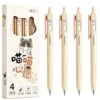 ROZRITX 4 Pcs Cute Cat Retractable Pens Funny Cartoon Pens 0.5mm Black Ink Writing Pen Kawaii Kitten Pen for Girls Boys Women Men Office School Supplies (Cat-Beige)