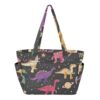RPLIFE Tote Bag with Cup Holder, Cute Dinosaurs Space Tote Bag