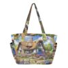 RPLIFE Tote Bag with Pockets, Fairytale Cottage Spring Handbag