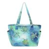 RPLIFE Tote Bag with Water Bottle Pocket, Watercolor Sea Turtles Tote Bag for Women
