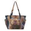 RPLIFE Tote Bag with Zipper, Cute Puppy Brown Shoulder Bag