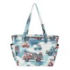 RPLIFE Zipper Tote Bag, Cute Firefighter Trucks Shoulder Bag