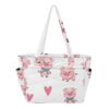 RPLIFE Zipper Tote Bag, Cute Pink Pig Shoulder Bag