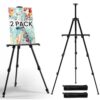 RRFTOK 2 Pack 17-66 Inch Art Easel Stand for Painting and Sign, Black