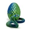 RTeng 3D Printed Snake Eggs with Snake Inside, Lifelike Articulated Snake Toy, Desk Home Office Decor, Creative Easter (Egg & Snake Model Set)