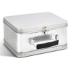 Rtteri 1 Pack DIY Lunch Box Tin Retro Set 8 x 6 x 4 Inches with Hinged Lids DIY Large Box for Storage Blank Design Vintage Metal Lunchbox for Kids Sandwich Containers (Silver)