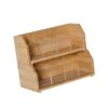 Rtuopk Organizer Bamboo Multi Compartment Stackable Storage Box Kitchen Cabinet Countertop Holder Organizer for Sugar Packet Suitable for Office, 31x15x24.5cm