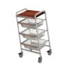 Rtuopk Rolling Cart with Wheel, Storage Cart, Storage Shelves, Mobile Shelves, Lateral Table Storage Cart, Brown 3 Tier