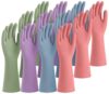 Rubber Cleaning Gloves for Dishwashing, Reusable Kitchen Gloves for Household Cleaning, Non-Slip Grip with Flocked Lining, Perfect for Men and Women