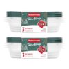 Rubbermaid 6-Pack TakeAlongs Clear Plastic Food Storage and Organization Container with Lid for Leftovers and Meal Prep, 4 Cup Capacity, Green