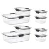 Rubbermaid 8 Pack Brilliance Food Storage Containers, Leak-Proof Clear Plastic Set with Airtight Latching Lids for Meal Prep or On-The-Go Meals