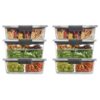 Rubbermaid Brilliance Food Storage Containers with Lids, Bento Box Sandwich Salad Lunch Kit Microwave Dishwasher Safe, 2 Sets of 12 (24 Pieces Total)