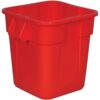 Rubbermaid Commercial Products BRUTE Square Bin Storage Container without Lid, 28-Gallon, Red