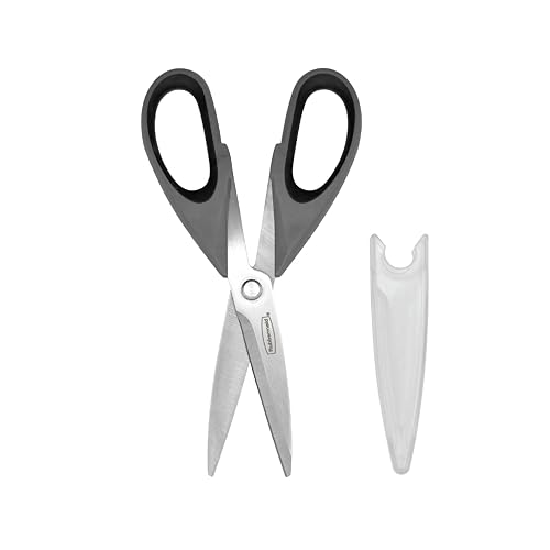 Rubbermaid Kitchen Scissors All Purpose Heavy Duty, Stainless Steel Kitchen Shears with Protective Sheath, Dishwasher Safe Kitchen Scissors for Food, Meat, Poultry & Herbs, Comfort Grip, Charchoal