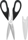 Rubbermaid Kitchen Scissors All Purpose Heavy Duty, Stainless Steel Kitchen Shears with Protective Sheath, Dishwasher Safe Kitchen Scissors for Food, Meat, Poultry & Herbs, Comfort Grip, Black