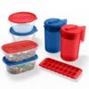 Rubbermaid TakeAlongs Special-Edition Americana 13-Piece Set of Food Storage Containers with Lids, Including Two Pitchers and Ice Tray, QuikClik Seal, BPA-Free