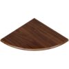 Rubber Wood Floating Corner Shelf, Walnut Color, Round End Wall Mount Corner Shelf, 7.1 x 7.1 in / 18 x 18 cm Small Corner Shelf, Bedroom Wall Storage