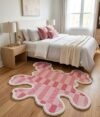 RugTex Arts Handmade Abstract Splat Rug | Premium Hand-Tufted Wool Area Rug | Modern Checkered Irregular Shape Carpet for Living Room, Bedroom & Home Décor