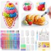 RuiHawk 3D Magic Foam Texture Painting Kit, 75 Pcs Puff Paint Art Supplies for Kids with 24 Auto-Flow Markers, 38 Texture Sheets & 10 Bead Necklace, Non-Toxic Creative Arts Crafts for Kids Ages 4-16