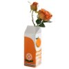 RUIXIAOXI Ceramic Orange Juice Vase, 8.7-Inch Tall Modern Flower Vase with Unique Simulated Beverage Carton Design, Eclectic Vases for Flowers, Round Aesthetic Table Decor Art Vase