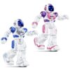 Ruko 6088 Programmable Robot with APP, Remote and Gesture Sensing Control, Rechargeable Robots Toys for Boys and Girls, Interactive LED Faces, QA Games for 3 4 5 6 Years Kids, Blue & Pink